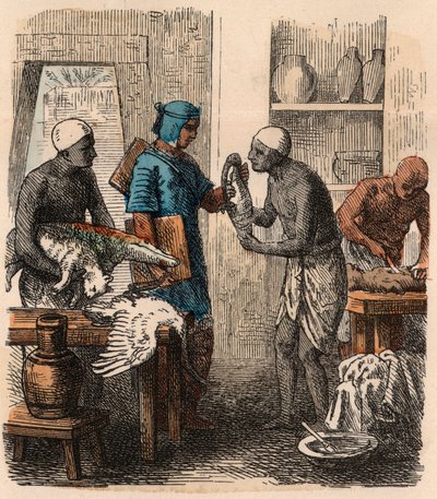Oud Egypte: Dieren balsemen, 1866 door Heinrich Leutemann