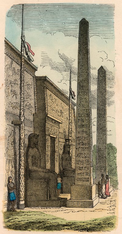 Oud Egypte: Ingang van een paleistempel door Heinrich Leutemann