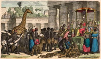 Oud Egypte: Ethiopiërs brengen hun eerbetoon aan de Farao door Heinrich Leutemann