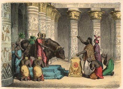 Oud Egypte: Verering van de Apis-stier door Heinrich Leutemann