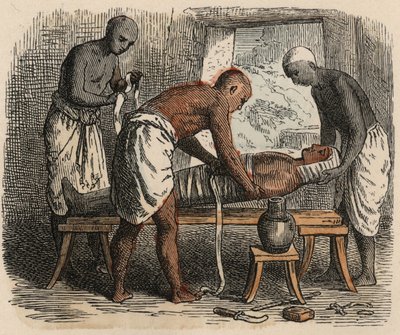 Oud Egypte: Het inwikkelen van de mummie, 1866 door Heinrich Leutemann