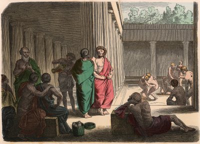 Oud Griekenland: In de gymnasium. Platonisten, epicuristen, cynici en worstelaars door Heinrich Leutemann