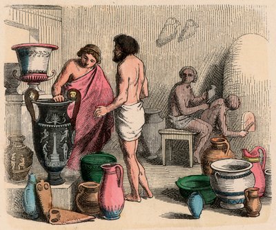 Oud Griekenland: Pottenbakken door Heinrich Leutemann