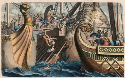 Oud Rome: Zeeslag met loopplank door Heinrich Leutemann