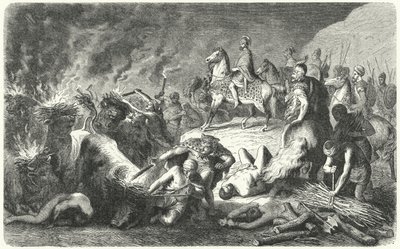 Hannibal bij het Beleg van Casilinum, 216-215 v.Chr. (gravure) door Heinrich Leutemann