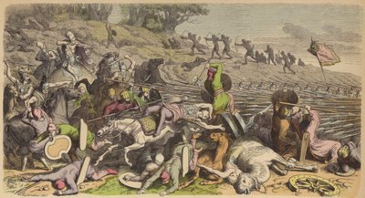 Macedonische falanx in een gevecht met de Perzen door Heinrich Leutemann