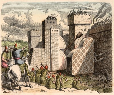 Mesopotamië, Assyrië: bestorming van een fort door Heinrich Leutemann