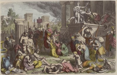 Romeinse soldaten plunderen een veroverde stad door Heinrich Leutemann