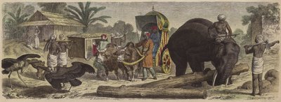 Scène in Bengalen, India door Heinrich Leutemann