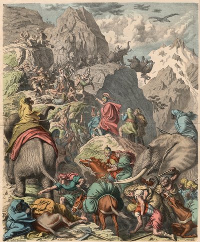 Tweede Punische Oorlog: Hannibal steekt de Alpen over, 1866 door Heinrich Leutemann