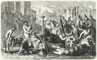 De Romeinen nemen de kunstschatten van Griekenland mee door Heinrich Leutemann