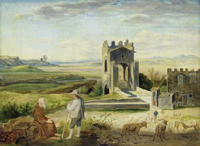 Campagna Landschap bij de Nomentano Brug door Heinrich Maria von Hess
