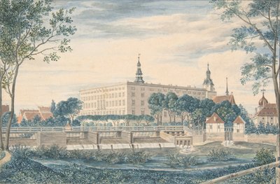 Uitzicht op het Kasteel van Dessau vanuit het Oosten door Heinrich Olivier