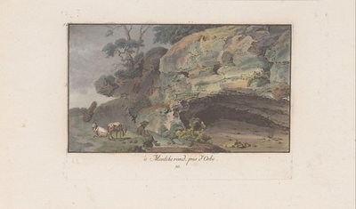 Herder voor een grot te Montcherand door Heinrich Rieter