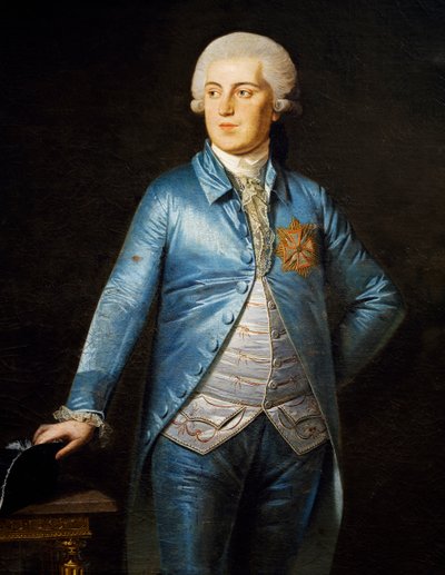 Portret van Christian VII van Denemarken door Heinrich Schmidt