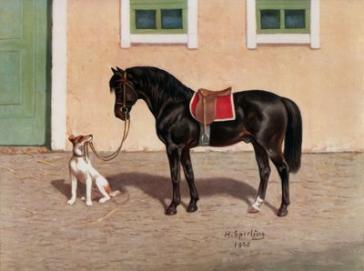 Paard, Zwart / naar H. Sperling door Heinrich Sperling