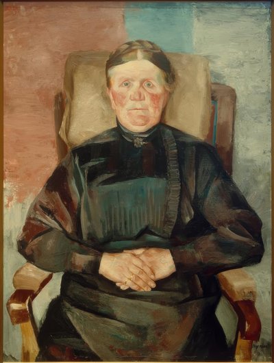 Oude Boerin (Anna Rohwedder) door Heinrich Stegemann
