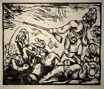 Oorlogsscène door Heinrich Steinhagen