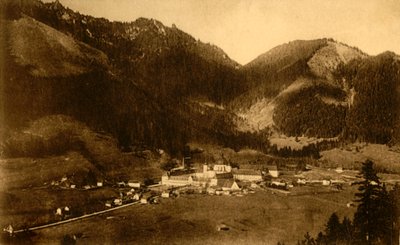 Abdij van Ettal vanuit het zuiden, Beieren, Duitsland, c1922 door Heinrich Sting