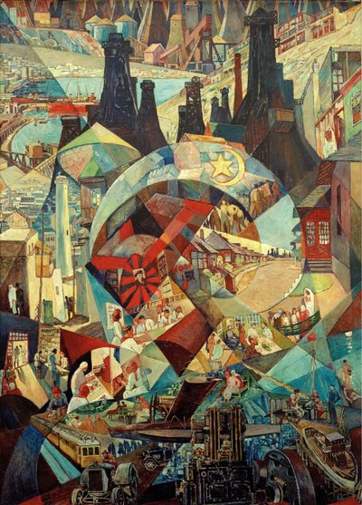 Baku agitatiepaneel, 1927 door Heinrich Vogeler
