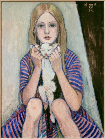 Kind met Kat door Heinrich Vogeler