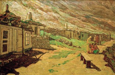 Oud dorp in de Kaukasus, 1940 door Heinrich Vogeler