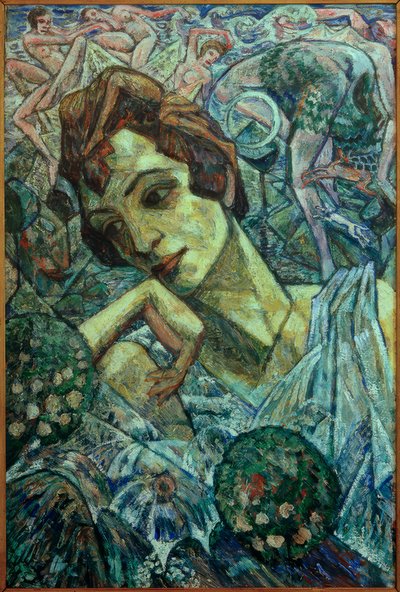 Portret van de danseres Marna Glahn door Heinrich Vogeler