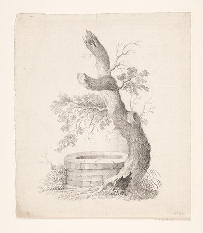 Een oude boom bij een bron door Heinrich Wenzler