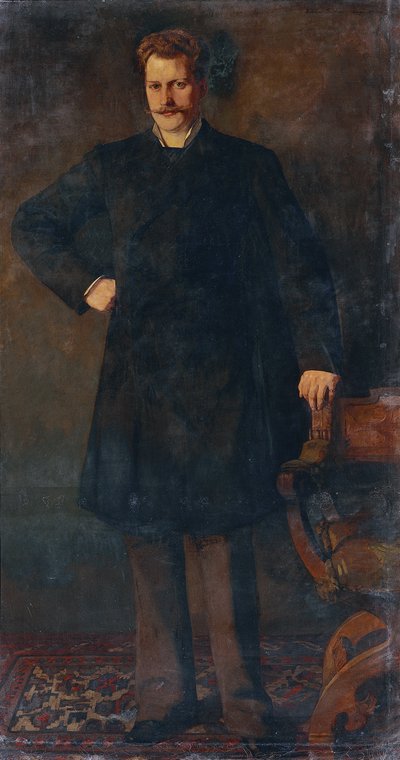 Portret van de Operazanger Theodor Reichmann door Heinrich Wilhelm Trübner