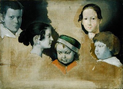De vijf oudste kinderen van de schilder Julius Schnorr von Carolsfield (1794-1872), c.1839-40 door Heinrich Wilhelm Truebner