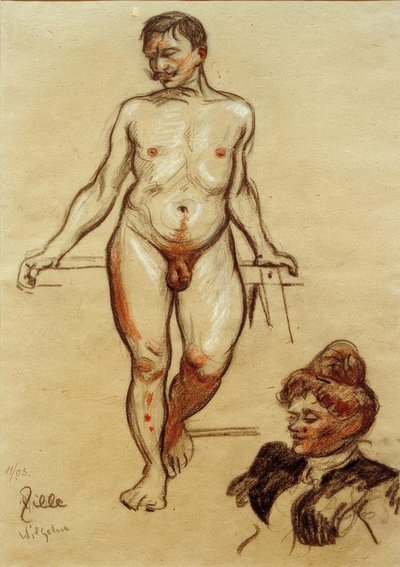 H. Zille, Mannelijk naakt, Wilhelm door Heinrich Zille