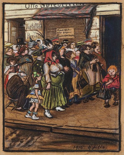 Aardappelrij, 1916 door Heinrich Zille