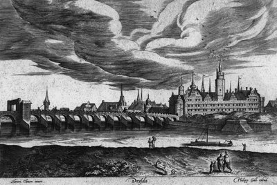 Uittreksel uit een uitzicht op Dresden, 1550 door Heinrich van Cleef