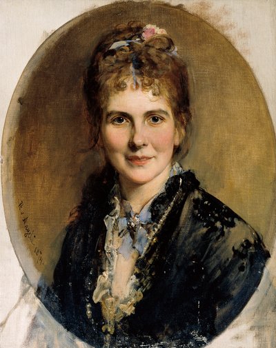 Borstbeeld van een jonge vrouw door Heinrich von Angeli