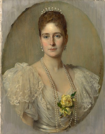 Portret van Keizerin Alexandra Fjodorovna van Rusland 1872-1918, de vrouw van Tsaar Nicolaas II, 1897 door Heinrich von Angeli