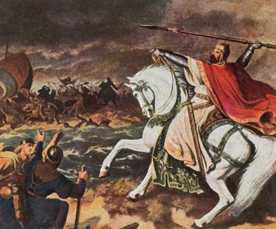 Keizer Otto de Grote, 912-973 (kleurenlitho) door Heinrich von Rustige