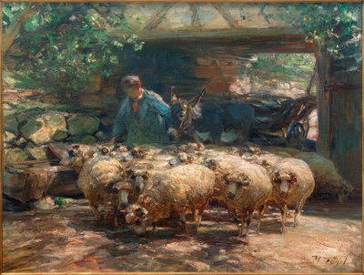Uitdrijving van de schapenkudde door Heinrich von Zügel