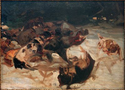 De varkensjacht door Heinrich von Zügel