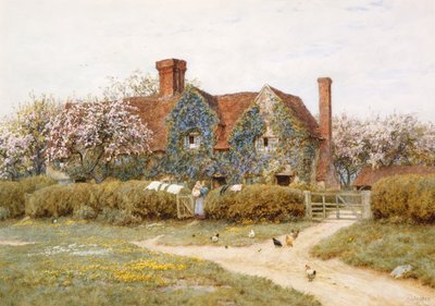 Een Huis in Buckinghamshire bij Penstreet door Helen Allingham