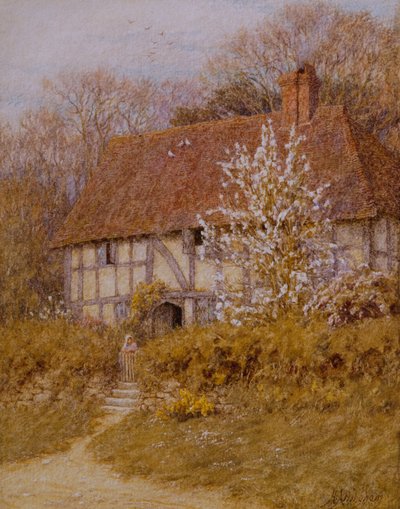 Een Cottage in Surrey door Helen Allingham