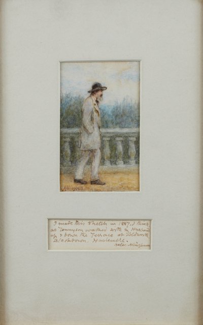 Alfred, Lord Tennyson in zijn tuin door Helen Allingham