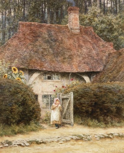 Bij de Cottagepoort door Helen Allingham