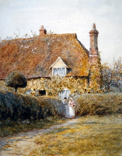 Bij een Cottagepoort door Helen Allingham