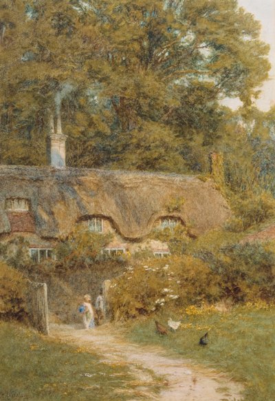 Cottage in Farringford, Isle of Wight door Helen Allingham