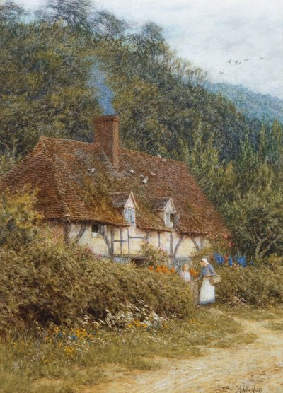 Cottage bij Witley, Surrey door Helen Allingham
