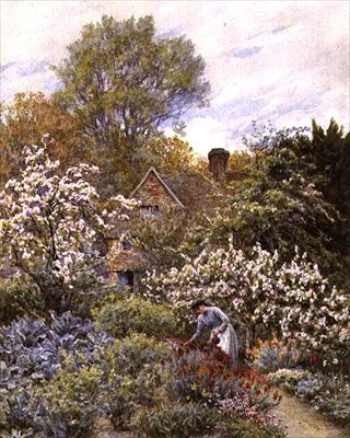 Tuin in de Lente door Helen Allingham