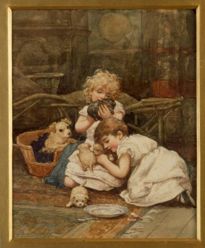 De nieuwe huisdieren door Helen Allingham