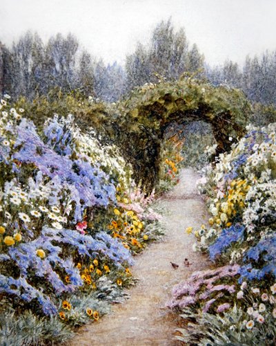 Kruidachtige Border door Helen Allingham