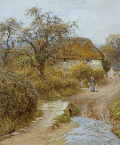 Heuvelboerderij, Symondsbury, Dorset door Helen Allingham