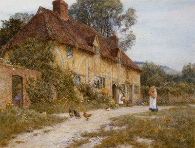 Oud Kentish huisje door Helen Allingham